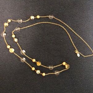 Elegant Gold and Clear Beaded Necklace
